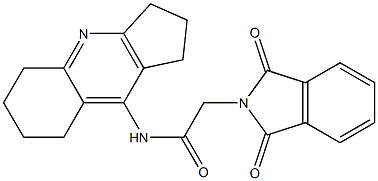 2-(1,3-dioxo-1,3-dihydro-2H-isoindol-2-yl)-N-(2,3,5,6,7,8-hexahydro-1H-cyclopenta[b]quinolin-9-yl)acetamide Struktur