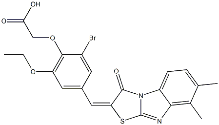 {2-bromo-4-[(7,8-dimethyl-3-oxo[1,3]thiazolo[3,2-a]benzimidazol-2(3H)-ylidene)methyl]-6-ethoxyphenoxy}acetic acid