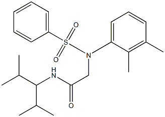 2-[2,3-dimethyl(phenylsulfonyl)anilino]-N-(1-isopropyl-2-methylpropyl)acetamide,,结构式