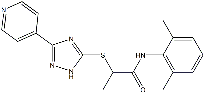 N-(2,6-dimethylphenyl)-2-{[3-(4-pyridinyl)-1H-1,2,4-triazol-5-yl]sulfanyl}propanamide,,结构式