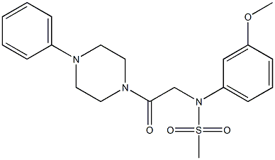 N-(3-methoxyphenyl)-N-[2-oxo-2-(4-phenylpiperazin-1-yl)ethyl]methanesulfonamide,,结构式