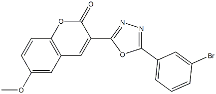 3-[5-(3-bromophenyl)-1,3,4-oxadiazol-2-yl]-6-methoxy-2H-chromen-2-one Struktur