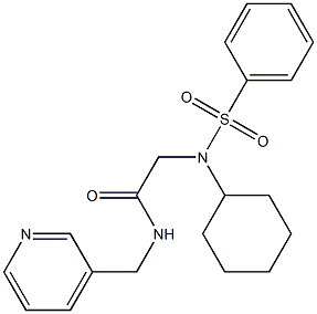 2-[cyclohexyl(phenylsulfonyl)amino]-N-(3-pyridinylmethyl)acetamide,,结构式