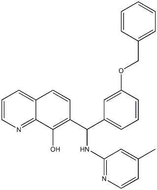 7-{[3-(benzyloxy)phenyl][(4-methyl-2-pyridinyl)amino]methyl}-8-quinolinol Structure