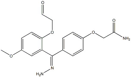 2-(4-{2-[(4-methoxyphenoxy)acetyl]carbohydrazonoyl}phenoxy)acetamide 化学構造式