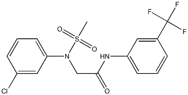 2-[3-chloro(methylsulfonyl)anilino]-N-[3-(trifluoromethyl)phenyl]acetamide,,结构式