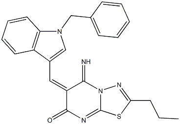 6-[(1-benzyl-1H-indol-3-yl)methylene]-5-imino-2-propyl-5,6-dihydro-7H-[1,3,4]thiadiazolo[3,2-a]pyrimidin-7-one