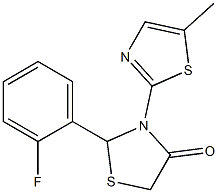 2-(2-fluorophenyl)-3-(5-methyl-1,3-thiazol-2-yl)-1,3-thiazolidin-4-one Structure