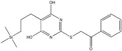 2-({4,6-dihydroxy-5-[3-(trimethylsilyl)propyl]-2-pyrimidinyl}sulfanyl)-1-phenylethanone