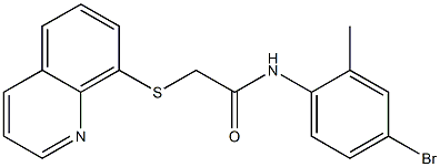 N-(4-bromo-2-methylphenyl)-2-(8-quinolinylsulfanyl)acetamide Structure