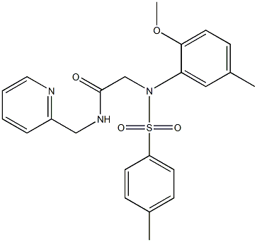 2-{2-methoxy-5-methyl[(4-methylphenyl)sulfonyl]anilino}-N-(2-pyridinylmethyl)acetamide Structure