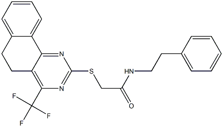  N-(2-phenylethyl)-2-{[4-(trifluoromethyl)-5,6-dihydrobenzo[h]quinazolin-2-yl]sulfanyl}acetamide