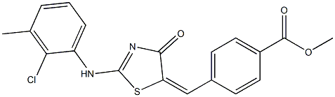 methyl 4-[(2-(2-chloro-3-methylanilino)-4-oxo-1,3-thiazol-5(4H)-ylidene)methyl]benzoate Structure