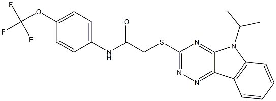 2-[(5-isopropyl-5H-[1,2,4]triazino[5,6-b]indol-3-yl)sulfanyl]-N-[4-(trifluoromethoxy)phenyl]acetamide,,结构式