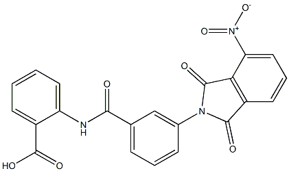2-[(3-{4-nitro-1,3-dioxo-1,3-dihydro-2H-isoindol-2-yl}benzoyl)amino]benzoic acid,,结构式