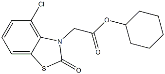 cyclohexyl (4-chloro-2-oxo-1,3-benzothiazol-3(2H)-yl)acetate 结构式