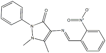 4-({2-nitrobenzylidene}amino)-1,5-dimethyl-2-phenyl-1,2-dihydro-3H-pyrazol-3-one Structure