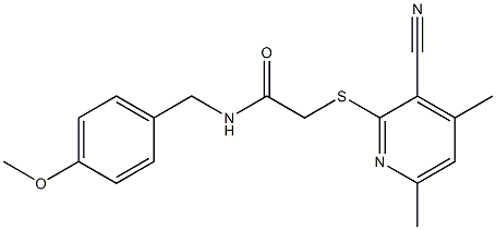 2-[(3-cyano-4,6-dimethyl-2-pyridinyl)sulfanyl]-N-(4-methoxybenzyl)acetamide