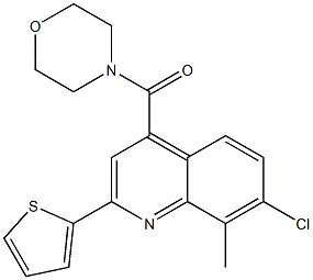 7-chloro-8-methyl-4-(4-morpholinylcarbonyl)-2-(2-thienyl)quinoline Structure