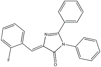 5-(2-fluorobenzylidene)-2,3-diphenyl-3,5-dihydro-4H-imidazol-4-one 化学構造式