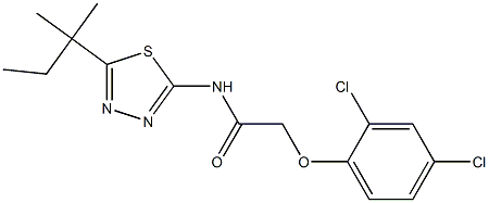 2-(2,4-dichlorophenoxy)-N-(5-tert-pentyl-1,3,4-thiadiazol-2-yl)acetamide 化学構造式