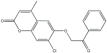 7-chloro-4-methyl-6-(2-oxo-2-phenylethoxy)-2H-chromen-2-one,,结构式