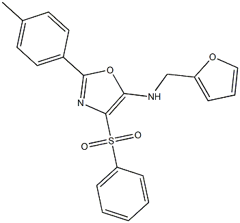 N-(2-furylmethyl)-2-(4-methylphenyl)-4-(phenylsulfonyl)-1,3-oxazol-5-amine Structure