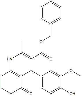  benzyl 4-(4-hydroxy-3-methoxyphenyl)-2-methyl-5-oxo-1,4,5,6,7,8-hexahydro-3-quinolinecarboxylate