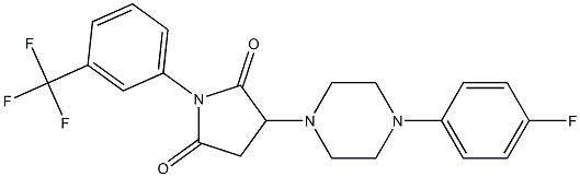 3-[4-(4-fluorophenyl)-1-piperazinyl]-1-[3-(trifluoromethyl)phenyl]-2,5-pyrrolidinedione Struktur