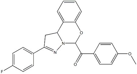 [2-(4-fluorophenyl)-1,10b-dihydropyrazolo[1,5-c][1,3]benzoxazin-5-yl][4-(methyloxy)phenyl]methanone Struktur