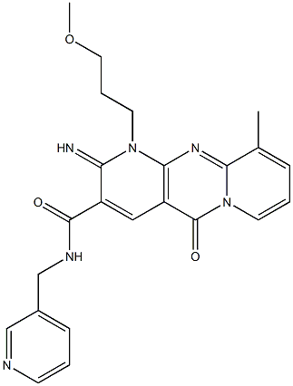 2-imino-1-(3-methoxypropyl)-10-methyl-5-oxo-N-(3-pyridinylmethyl)-1,5-dihydro-2H-dipyrido[1,2-a:2,3-d]pyrimidine-3-carboxamide Structure