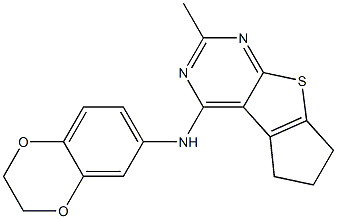 N-(2,3-dihydro-1,4-benzodioxin-6-yl)-N-(2-methyl-6,7-dihydro-5H-cyclopenta[4,5]thieno[2,3-d]pyrimidin-4-yl)amine Structure