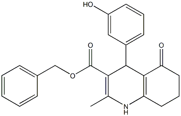 phenylmethyl 4-(3-hydroxyphenyl)-2-methyl-5-oxo-1,4,5,6,7,8-hexahydroquinoline-3-carboxylate Structure