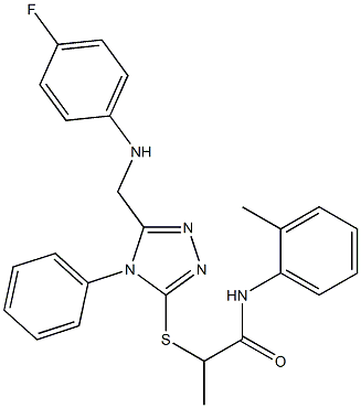 2-({5-[(4-fluoroanilino)methyl]-4-phenyl-4H-1,2,4-triazol-3-yl}sulfanyl)-N-(2-methylphenyl)propanamide Structure