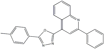 4-[5-(4-methylphenyl)-1,3,4-oxadiazol-2-yl]-2-phenylquinoline,,结构式