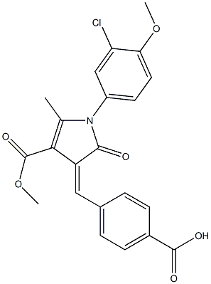 4-{[1-(3-chloro-4-methoxyphenyl)-4-(methoxycarbonyl)-5-methyl-2-oxo-1,2-dihydro-3H-pyrrol-3-ylidene]methyl}benzoic acid|