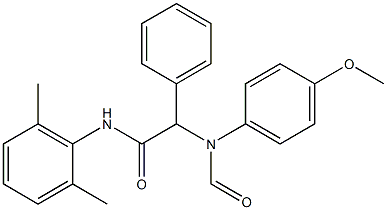 N-(2,6-dimethylphenyl)-2-(formyl-4-methoxyanilino)-2-phenylacetamide,,结构式