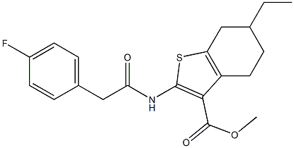 methyl 6-ethyl-2-{[(4-fluorophenyl)acetyl]amino}-4,5,6,7-tetrahydro-1-benzothiophene-3-carboxylate Structure