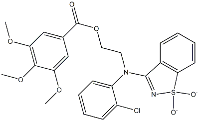 2-[2-chloro(1,1-dioxido-1,2-benzisothiazol-3-yl)anilino]ethyl 3,4,5-trimethoxybenzoate 化学構造式