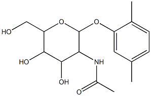 N-[2-(2,5-dimethylphenoxy)-4,5-dihydroxy-6-(hydroxymethyl)tetrahydro-2H-pyran-3-yl]acetamide Struktur