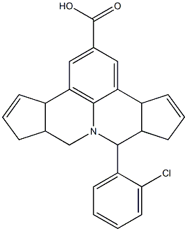 7-(2-chlorophenyl)-3b,6,6a,7,9,9a,10,12a-octahydrocyclopenta[c]cyclopenta[4,5]pyrido[3,2,1-ij]quinoline-2-carboxylic acid 结构式