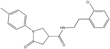 N-[2-(2-chlorophenyl)ethyl]-1-(4-methylphenyl)-5-oxo-3-pyrrolidinecarboxamide Structure