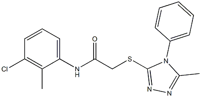 N-(3-chloro-2-methylphenyl)-2-[(5-methyl-4-phenyl-4H-1,2,4-triazol-3-yl)sulfanyl]acetamide Struktur