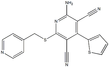 2-amino-6-[(4-pyridinylmethyl)sulfanyl]-4-(2-thienyl)-3,5-pyridinedicarbonitrile,,结构式