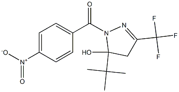 5-tert-butyl-1-{4-nitrobenzoyl}-3-(trifluoromethyl)-4,5-dihydro-1H-pyrazol-5-ol,,结构式