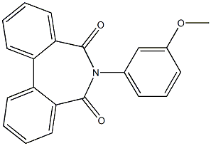 6-(3-methoxyphenyl)-5H-dibenzo[c,e]azepine-5,7(6H)-dione,,结构式