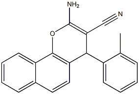 2-アミノ-4-(2-メチルフェニル)-4H-ベンゾ[h]クロメン-3-カルボニトリル 化学構造式