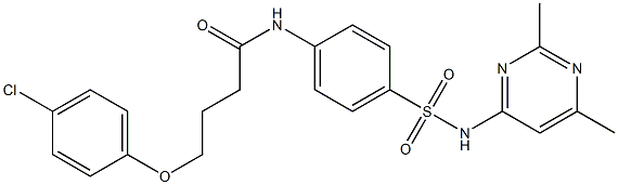 4-(4-chlorophenoxy)-N-(4-{[(2,6-dimethyl-4-pyrimidinyl)amino]sulfonyl}phenyl)butanamide,,结构式