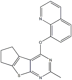 2-methyl-6,7-dihydro-5H-cyclopenta[4,5]thieno[2,3-d]pyrimidin-4-yl 8-quinolinyl ether Structure