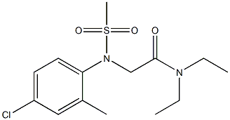2-[4-chloro-2-methyl(methylsulfonyl)anilino]-N,N-diethylacetamide 化学構造式
